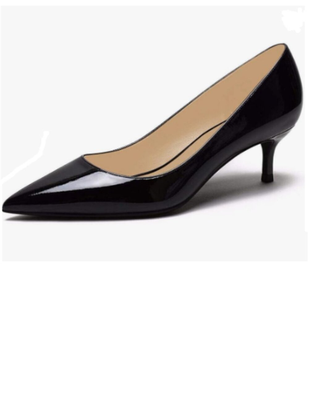 Ydn Black Low Kitten Heeled Pumps Pointed Toe Dress Shoes For Office Lady